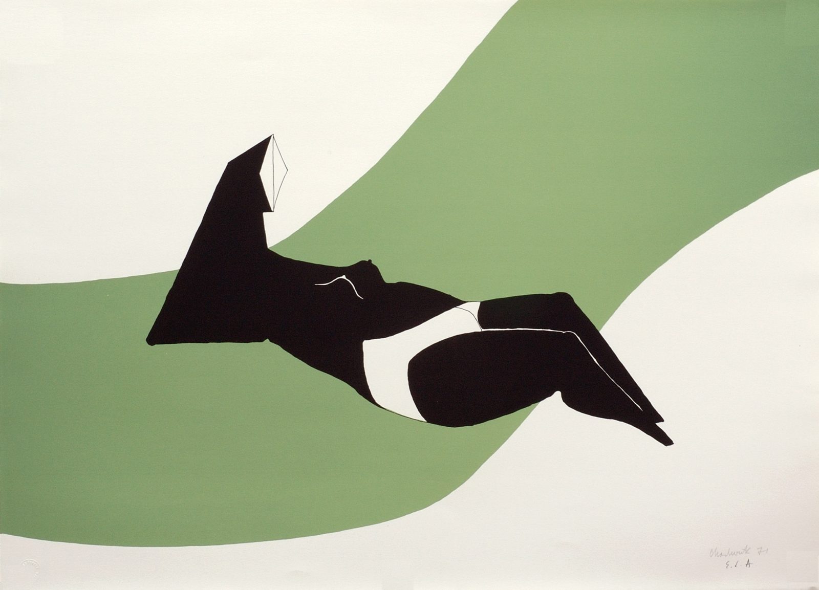 Lynn Chadwick – Reclining Figure on Green